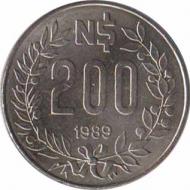  Уругвай  200 песо 1989 [KM# 97] 