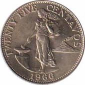  Филиппины  25 сентаво 1966 [KM# 189.1] 