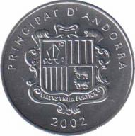 Андорра  1 сентим 2002 [KM# 178] Агнец. 