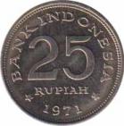  Индонезия  25 рупий 1971 [KM# 34] 