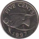  Бермудские острова  5 центов 1997 [KM# 45] Королевский ангел. 