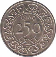  Суринам  250 центов 1989 [KM# 24] 