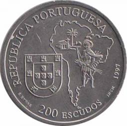  Португалия  200 эскудо 1997 [KM# 699] Хосе Анчиета - апостол Бразилии. 