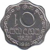  Шри-Ланка  10 центов 1991 [KM# 140] 