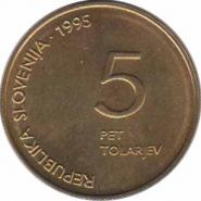  Словения  5 толаров 1995 [KM# 22] 50 лет Победы над фашизмом и нацизмом. 