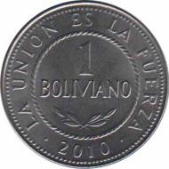  Боливия  1 боливиано 2010 [KM# 217] 