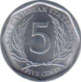  Восточные Карибы  5 центов 2010 [KM# 36] 