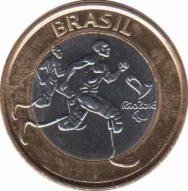  Бразилия  1 реал 2015 [KM# 710] Паралимпиада - Легкая атлетика - Олимпийские игры в Рио