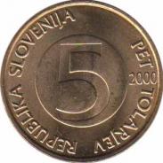  Словения  5 толаров 2000 [KM# 6] 