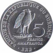  Бурунди  5 франков 2014 [KM# New] Венценосный орёл. 