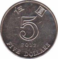  Гонконг  5 доллар 2012 [KM# New] 