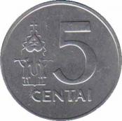  Литва  5 центов 1991 [KM# 87] 