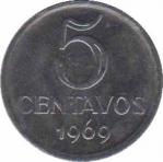  Бразилия  5 сентаво 1969 [KM# 577.2] 
