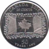  Канада  25 центов 2015 [KM# 1851.2] 50 лет флагу Канады. 