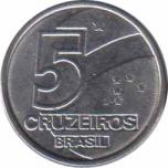  Бразилия  5 крузейро 1991 [KM# 618.1] 