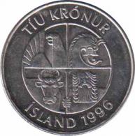  Исландия  10 крон 1996 [KM# 29.1a] 