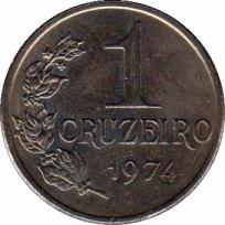  Бразилия  1 крузейро 1974 [KM# 581a] 