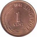  Сингапур  1 цент 1981 [KM# 1a] 