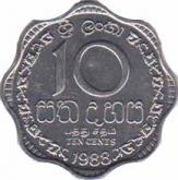  Шри-Ланка  10 центов 1988 [KM# 140a] 