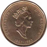  Канада  1 доллар 1992 [KM# 218] Парламент