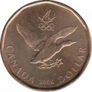 Канада  1 доллар 2006 [KM# 630] XX зимние Олимпийские Игры, Турин 2006
