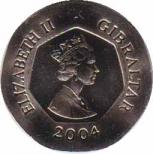  Гибралтар  20 пенсов 2004 [KM# 1048] 300 лет захвату Гибралтара