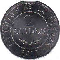  Боливия  2 боливиано 2017 [KM# 218] 