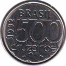  Бразилия  500 крузейро 1992 [KM# 624] 