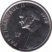  Конго  1 франк 2004 [KM# 158] Папа Иоанн Павел II. 