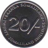 Сомалиленд  20 шиллингов 2002 [KM# 6] Собака. 