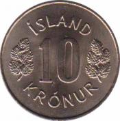  Исландия  10 крон 1974 [KM# 15] 