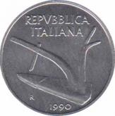  Италия  10 лир 1990 [KM# 93] 