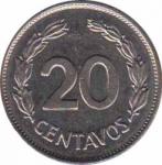  Эквадор  20 сентаво 1966 [KM# 77.1c] 
