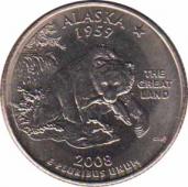  США  25 центов 2008.08.25 [KM# 424] Штат Аляска