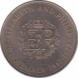  Великобритания  25 пенсов 1972 [KM# 917] 