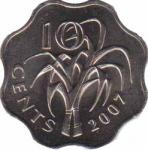  Свазиленд  10 центов 2007 [KM# 49] 
