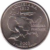  США  25 центов 2002.05.20 [KM# 333] Штат Луизиана