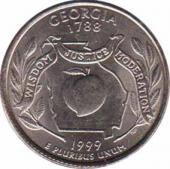  США  25 центов 1999.07.19 [KM# 296] Штат Джорджия