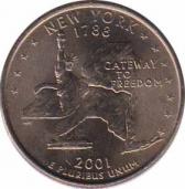 США  25 центов 2001.01.02 [KM# 318] Штат Нью-Йорк