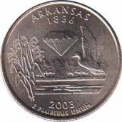  США  25 центов 2003.10.20 [KM# 347] Штат Арканзас