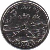  Канада  25 центов 1999.03 [KM# 344] Март - Плотогон. 