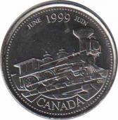  Канада  25 центов 1999.06.02 [KM# 347] Июнь - От побережья до побережья. 