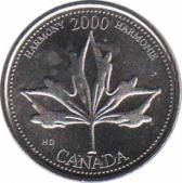  Канада  25 центов 2000 [KM# 377] Июнь - Гармония. 