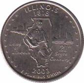  США  25 центов 2003.01.02 [KM# 343] Штат Иллинойс