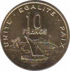  Джибути  10 франков 2010 [KM# 23] 