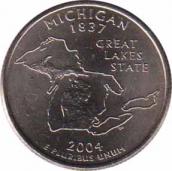  США  25 центов 2004.01.26 [KM# 355] Штат Мичиган