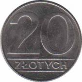  Польша  20 злотых 1990 [KM# 153.2] 