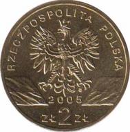  Польша  2 злотых 2005 [KM# 520] Филин