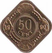  Нидерландские Антильские острова  50 центов 1990 [KM# 36] 