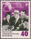 Н. С. Хрущев и советские космонавты В. В. Терешкова  и Ю. А. Гагарин в ГДР